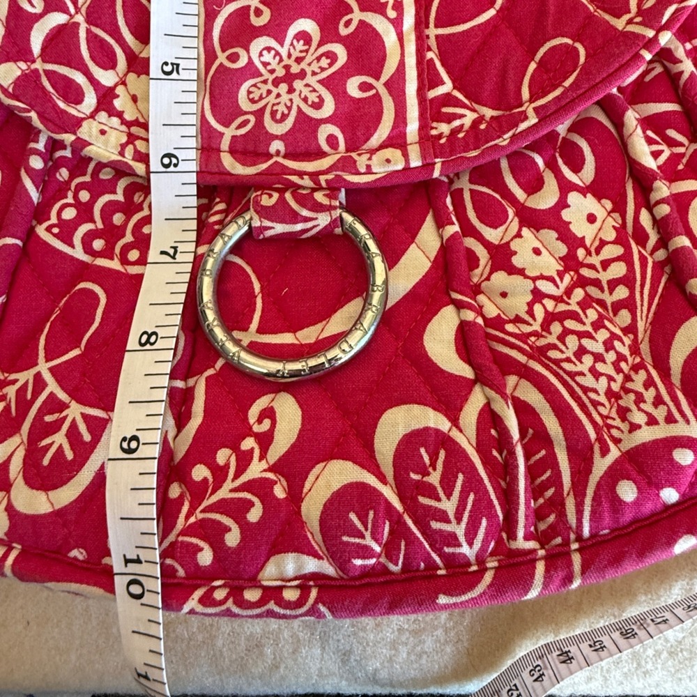 Vera Bradley Raspberry Fizz Quilted Convertible Satchel Crossbody Bag Pink White - Picture 6 of 6